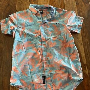 Boys Blue and Orange Vans Short Sleeve Button-Up Shirt